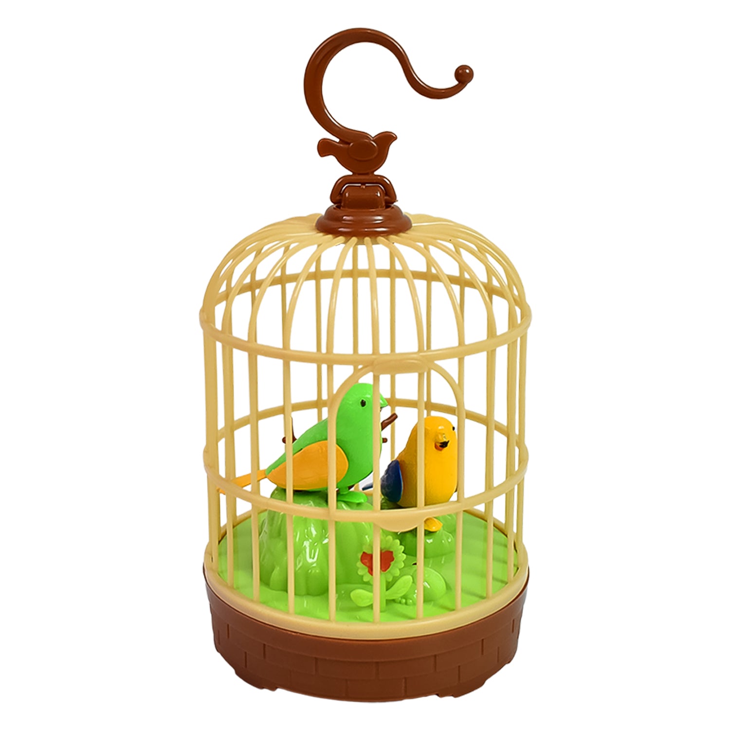 Sound Activated Chirping Bird In Hanging Cage Beautiful Pinjra Bird Toy (1 Pc  Battery Not Operated) Sound Activated Chirping Bird In Hanging Cage Beautiful Pinjra Bird Toy (1 Pc  Battery Not Operated)